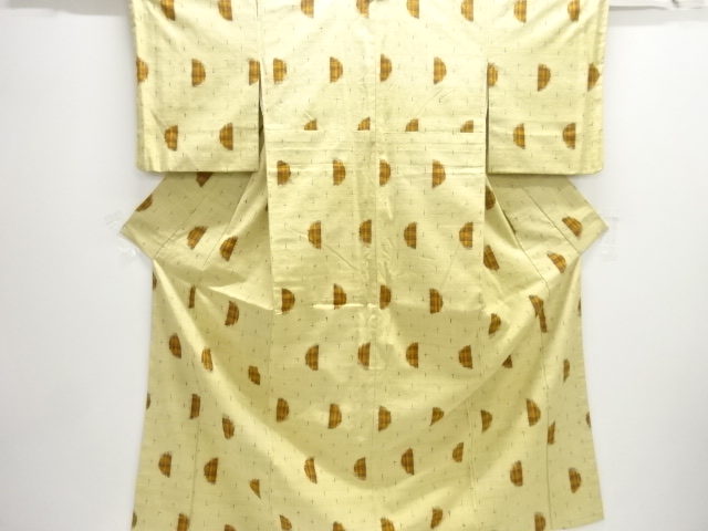 JAPANESE KIMONO / MAWATA TSUMUGI / WOVEN CROSS KASURI & ABSTRACT PATTERN 